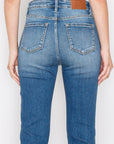 Artemis Vintage |Mesh Tummy Control High Rise Straight With Single Cuff Jeans - My Pampered Life Seattle