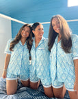 Blue Palms - Short Sleeve Pajama Set - My Pampered Life Seattle