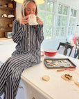 Black Stripe Bamboo Pajama Set - My Pampered Life Seattle