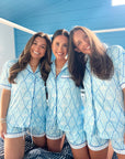 Blue Palms - Short Sleeve Pajama Set - My Pampered Life Seattle