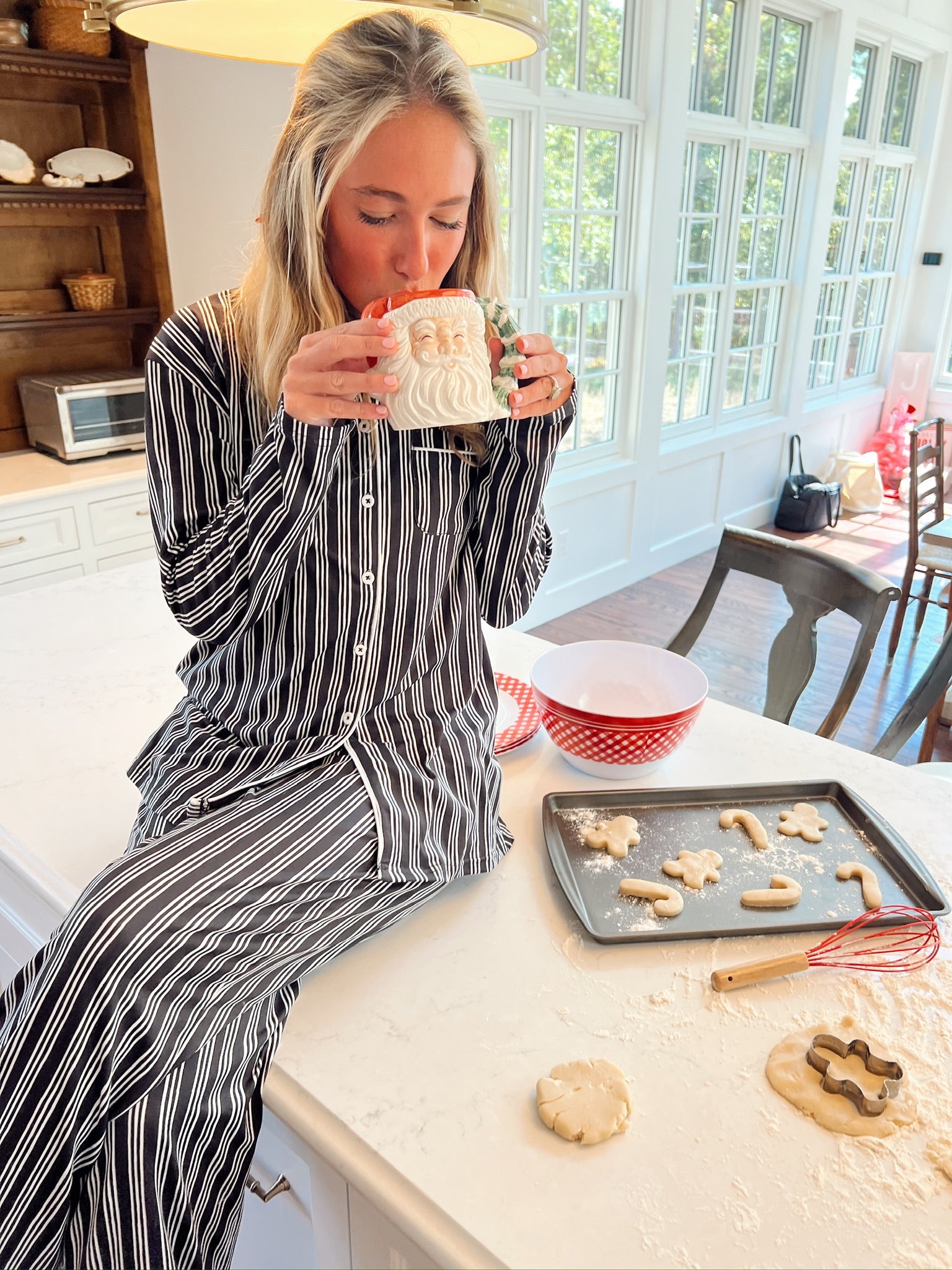 Black Stripe Bamboo Pajama Set