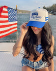 Booked and Busy - Royal Blue Vintage Trucker Hat - My Pampered Life Seattle
