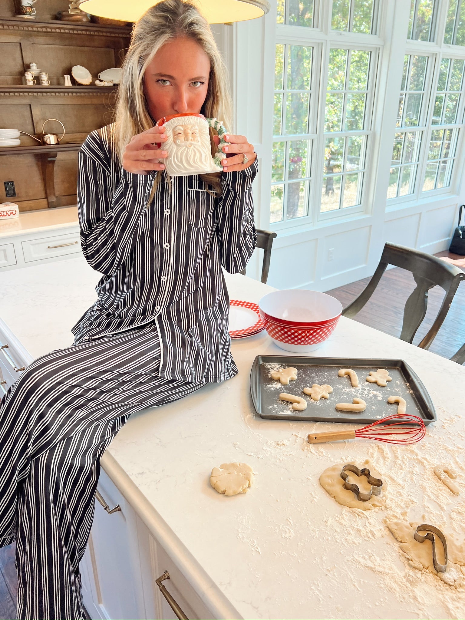 Black Stripe Bamboo Pajama Set