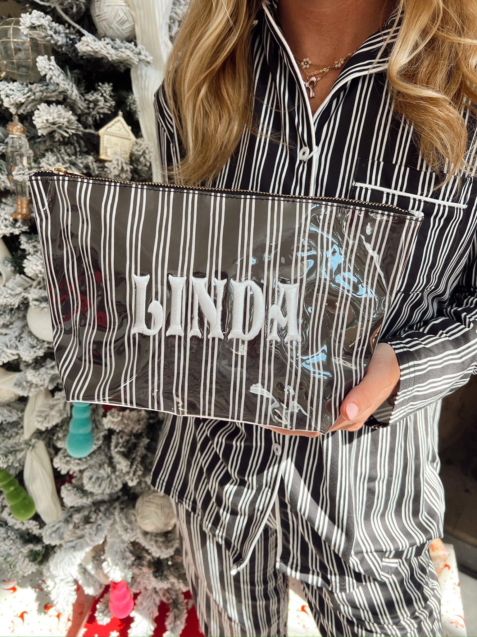 Black Stripe Bamboo Pajama Set