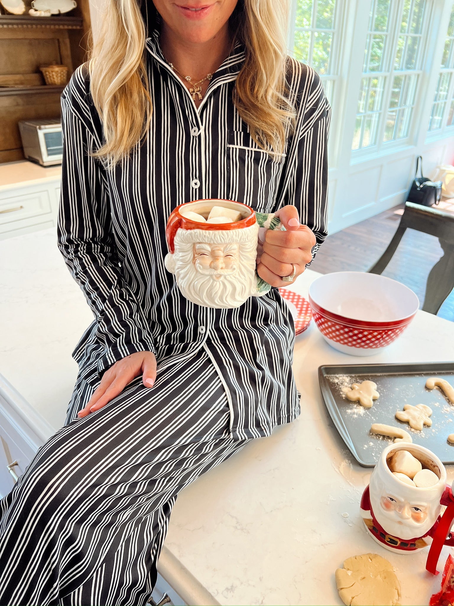 Black Stripe Bamboo Pajama Set
