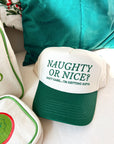 Naughty or Nice? Don't Care - Green Vintage Trucker Hat