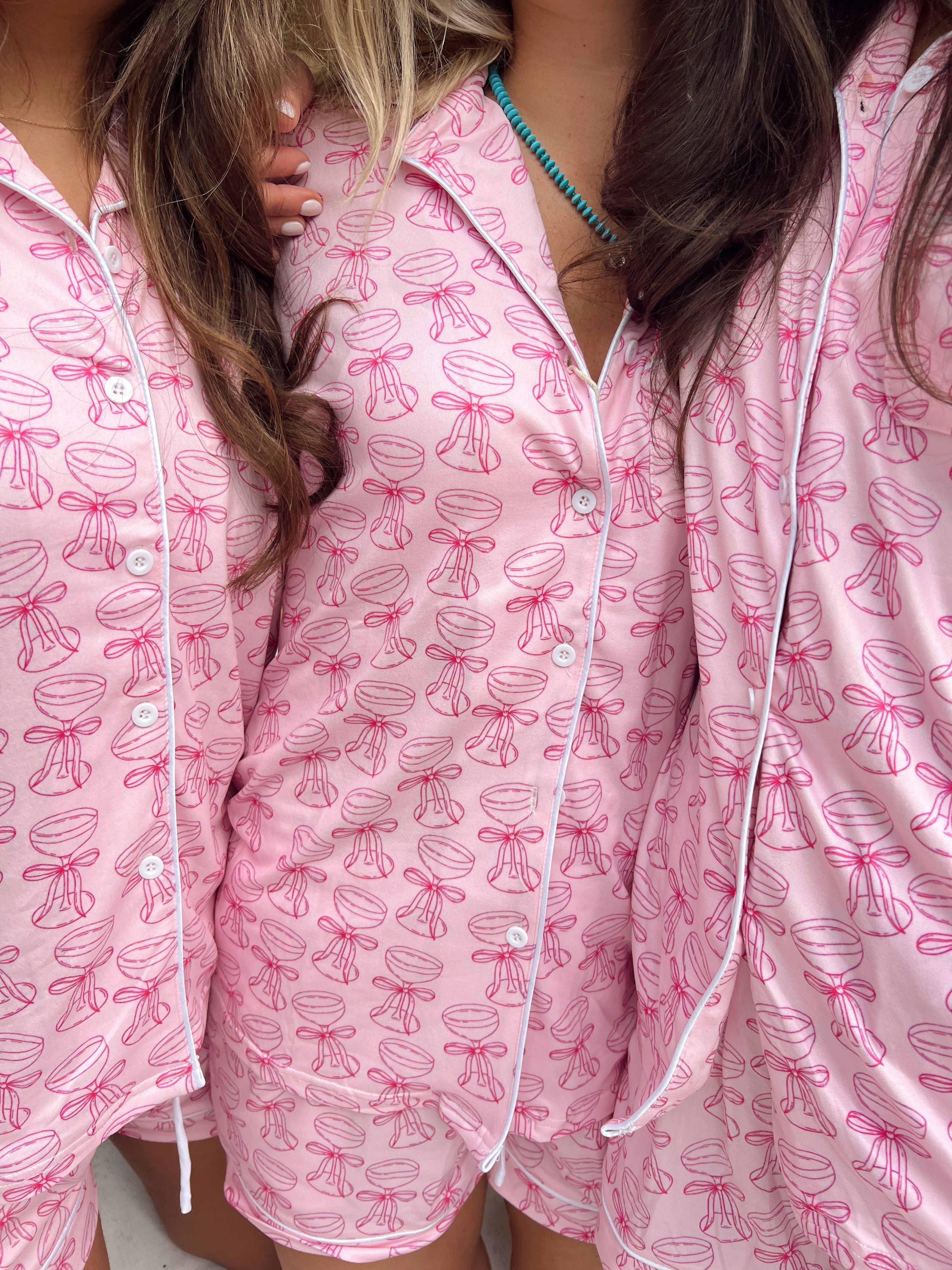 Pink Champagne - Short Bamboo Pajama Set