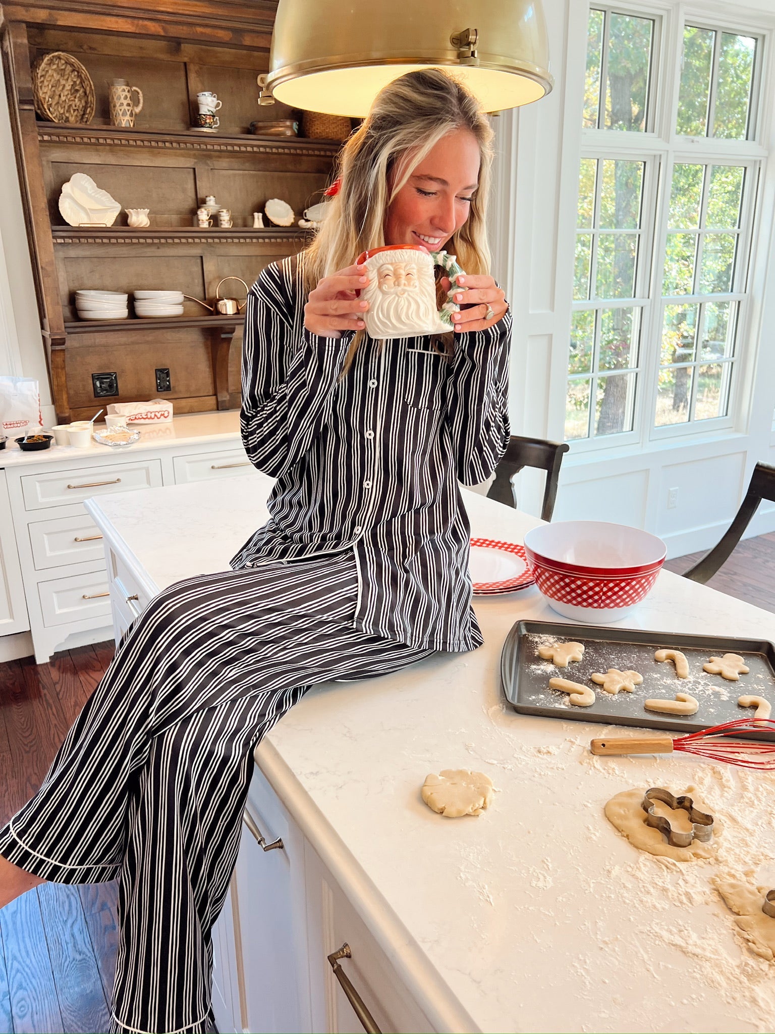 Black Stripe Bamboo Pajama Set