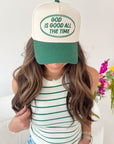 God is Good - Green Vintage Trucker Hat - My Pampered Life Seattle
