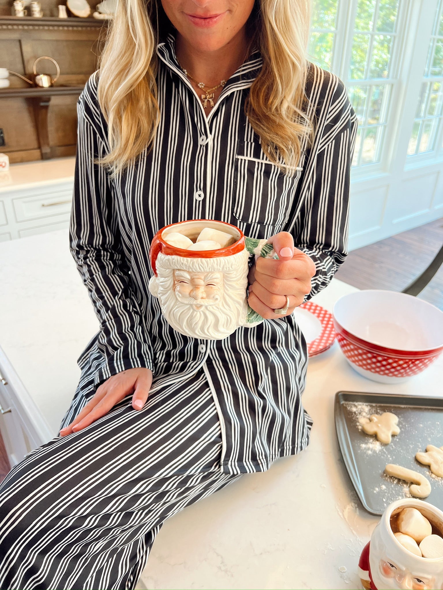 Black Stripe Bamboo Pajama Set