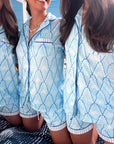 Blue Palms - Short Sleeve Pajama Set - My Pampered Life Seattle
