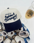 Oysters & Champagne - Navy Corduroy Trucker Hat - My Pampered Life Seattle