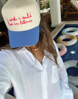 I Wish I Could Live in Bikinis - Periwinkle Vintage Trucker Hat - My Pampered Life Seattle