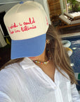 I Wish I Could Live in Bikinis - Periwinkle Vintage Trucker Hat - My Pampered Life Seattle