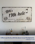 19th Hole Golf Personalized Sign III