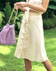 ULURU Button-down Skirt In Off-white
