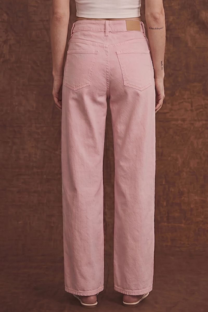 Serafina Pink High Rise Barrel Jeans