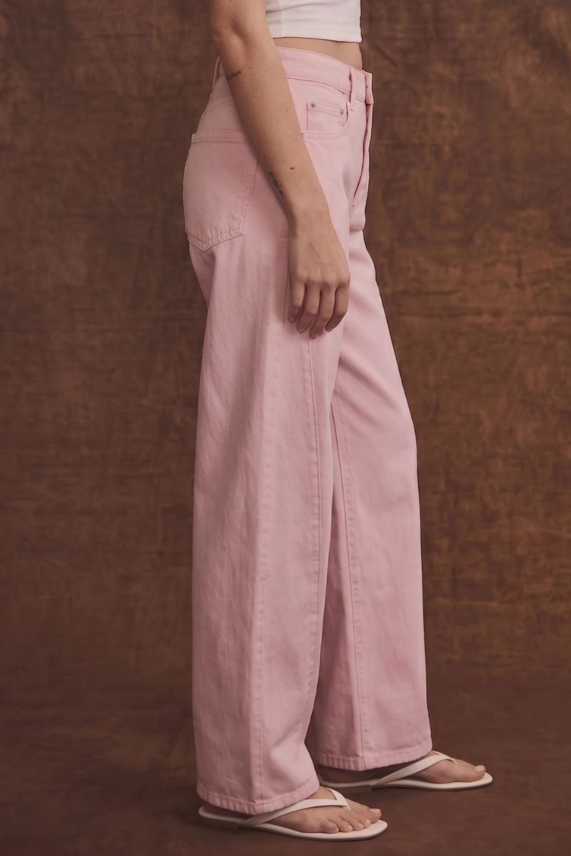 Serafina Pink High Rise Barrel Jeans