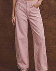 Serafina Pink High Rise Barrel Jeans