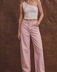 Serafina Pink High Rise Barrel Jeans
