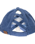 Corduroy Criss Cross High Pony CC Ball Cap BT937
