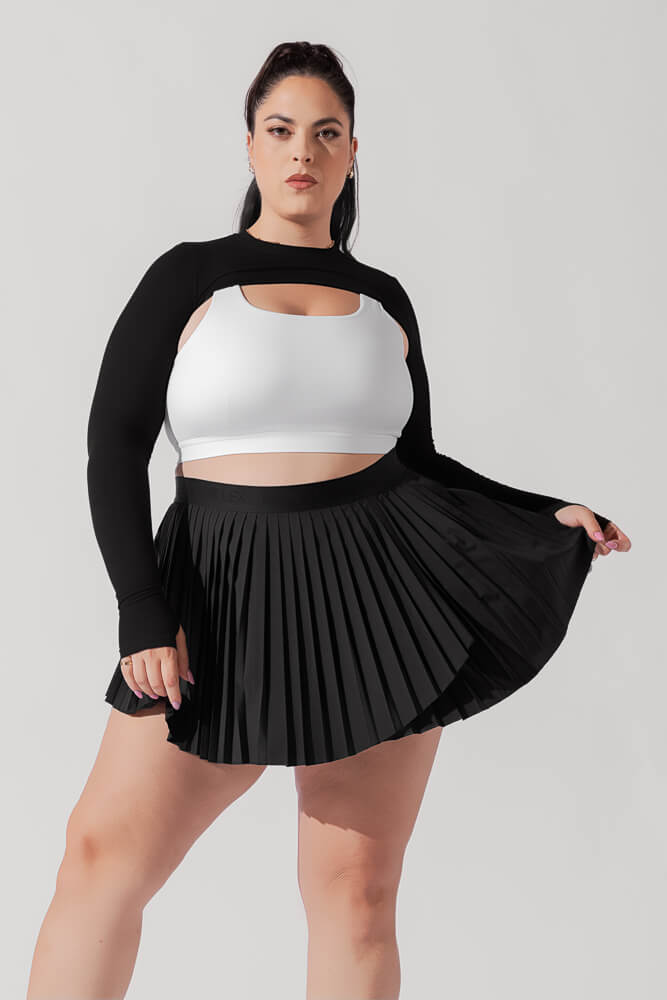 POPFLEX Full Size Ace ‘em Pleated Skort - Black