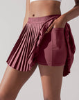 POPFLEX Full Size Ace ‘em Pleated Skort - Desert Rose