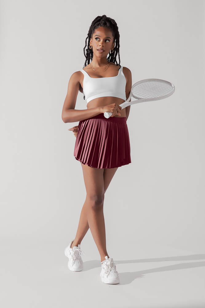 POPFLEX Full Size Ace ‘em Pleated Skort - Desert Rose