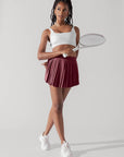 POPFLEX Full Size Ace ‘em Pleated Skort - Desert Rose