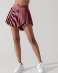 POPFLEX Full Size Ace ‘em Pleated Skort - Desert Rose