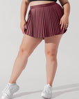 POPFLEX Full Size Ace ‘em Pleated Skort - Desert Rose