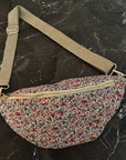 Vintage Floral Wide-Strap Sling Bag