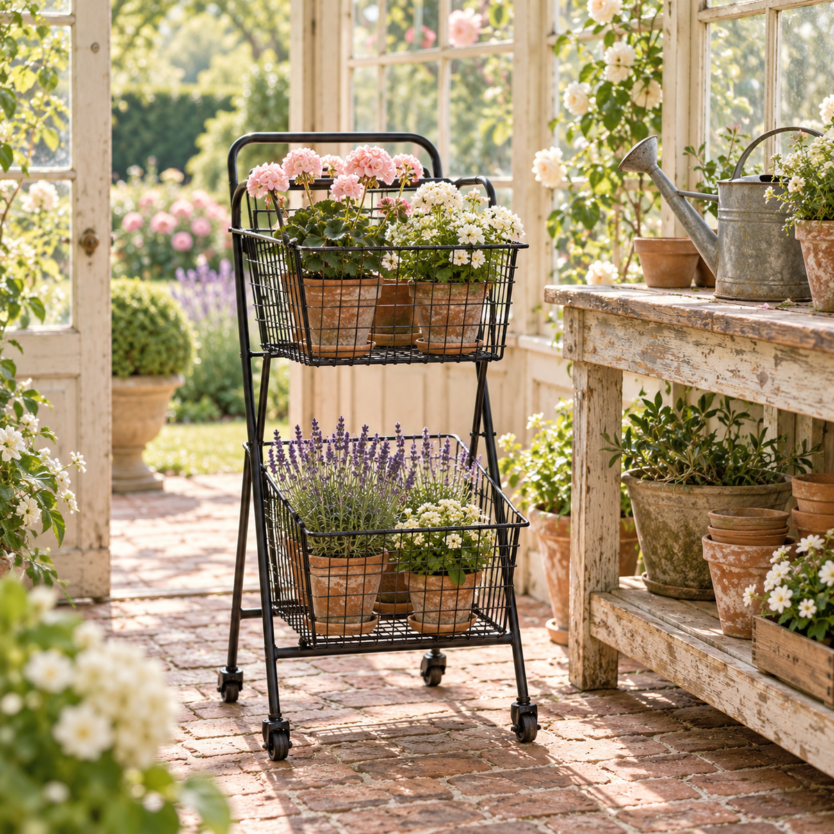 Park Hill Double Market Cart – Black Iron