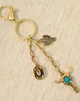 Western Bull Skull & Cactus Bag Charm