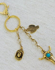 Western Bull Skull & Cactus Bag Charm
