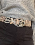 Wildroot Black Hand-Embroidered Wool Belt