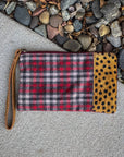 Cheetah and Plaid Wristlet