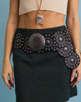 Western Boho Circle Belt with Eyelet Accents