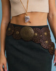 Western Boho Circle Belt with Eyelet Accents