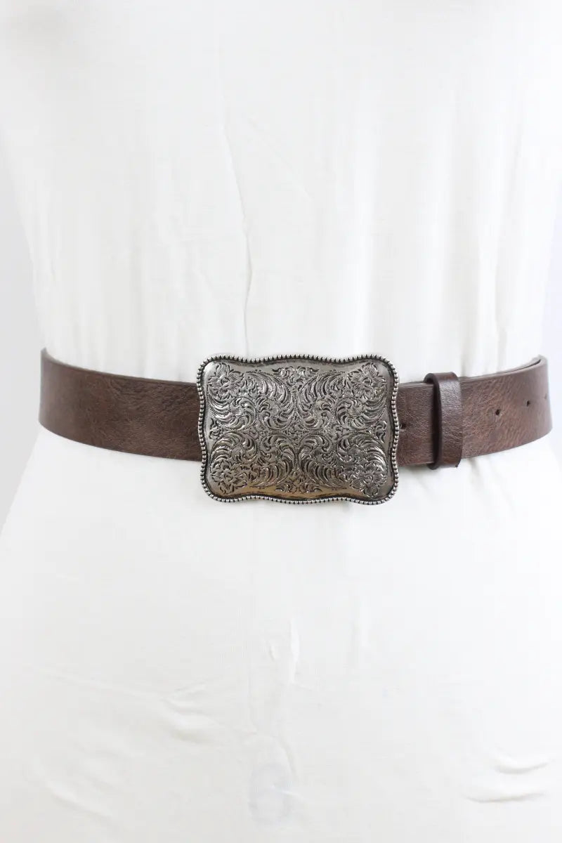 Western Square Buckle Belt