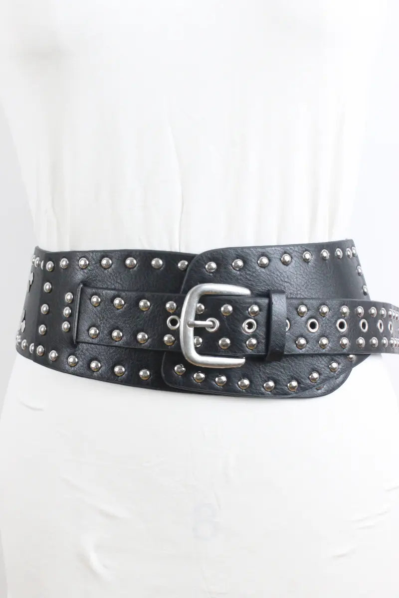 Studded Western Wide Belt – Vintage Cowboy Statement Belt