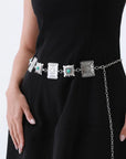 Western Turquoise Concho Chain Belt