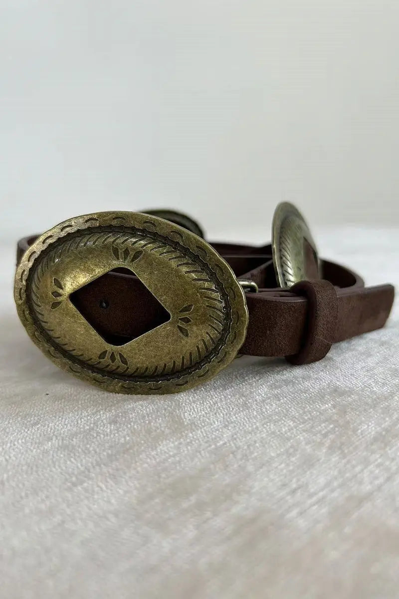 Vintage Western Belt – Retro Cowboy Buckle Belt