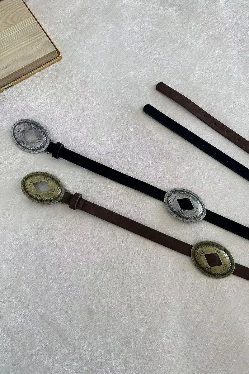 Vintage Western Belt – Retro Cowboy Buckle Belt