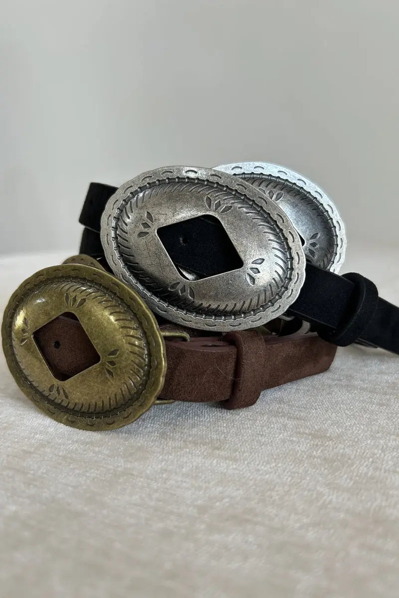 Vintage Western Belt – Retro Cowboy Buckle Belt