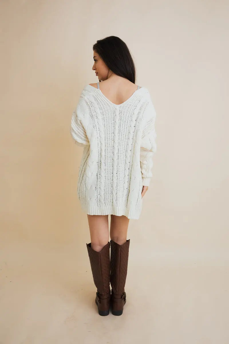 Cable Knit Open Front Cardigan