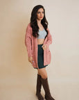 Cable Knit Open Front Cardigan