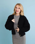 Chunky Cable Knit Cropped Cardigan