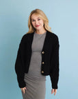 Chunky Cable Knit Cropped Cardigan