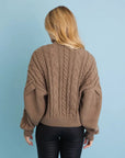 Chunky Cable Knit Cropped Cardigan